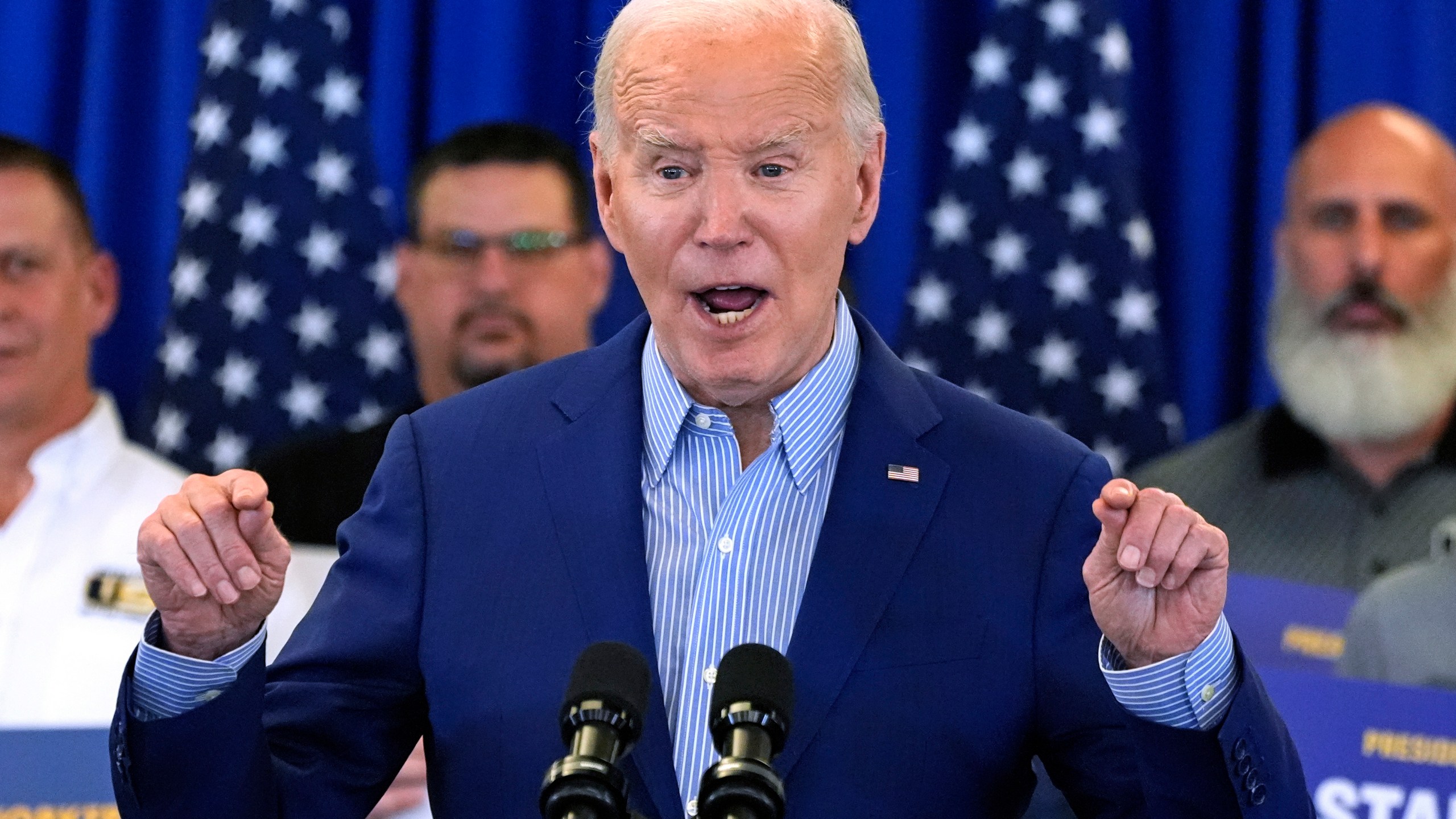 FILE - President Joe Biden speaks at the United Steelworkers Headquarters in Pittsburgh, April 17, 2024. Biden and former President Donald Trump will go before voters April 23, 2024, in Pennsylvania's presidential primaries, a prelude to the November general election when the commonwealth is expected to once again to play a critical role in the race for the White House.(AP Photo/Gene J. Puskar)