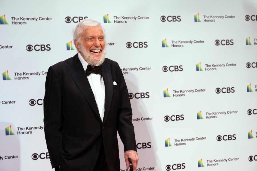 FILE - 2020 Kennedy Center honoree, actor Dick Van Dyke attends the 43nd Annual Kennedy Center Honors at The Kennedy Center on Friday, May 21, 2021, in Washington. Van Dyke was nominated Friday, April 19, 2024, as guest performer in a daytime drama series for his part as amnesiac Timothy Robicheaux on Peacock's “Days of Our Lives.” (AP Photo/Kevin Wolf, File)