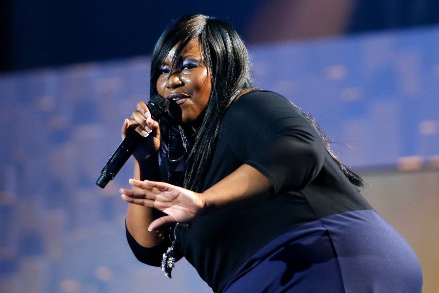 FILE - Mandisa performs during the Dove Awards Tuesday, Oct. 7, 2014, in Nashville, Tenn. Mandisa, a contemporary Christian singer who appeared on “American Idol” and won a Grammy for her 2013 album ‘Overcomer’, has died. She was 47. A representative for the singer told The Associated Press that the singer was found dead in her home in Nashville, Tenn., on Thursday, April 18, 2024. (AP Photo/Mark Humphrey, File)