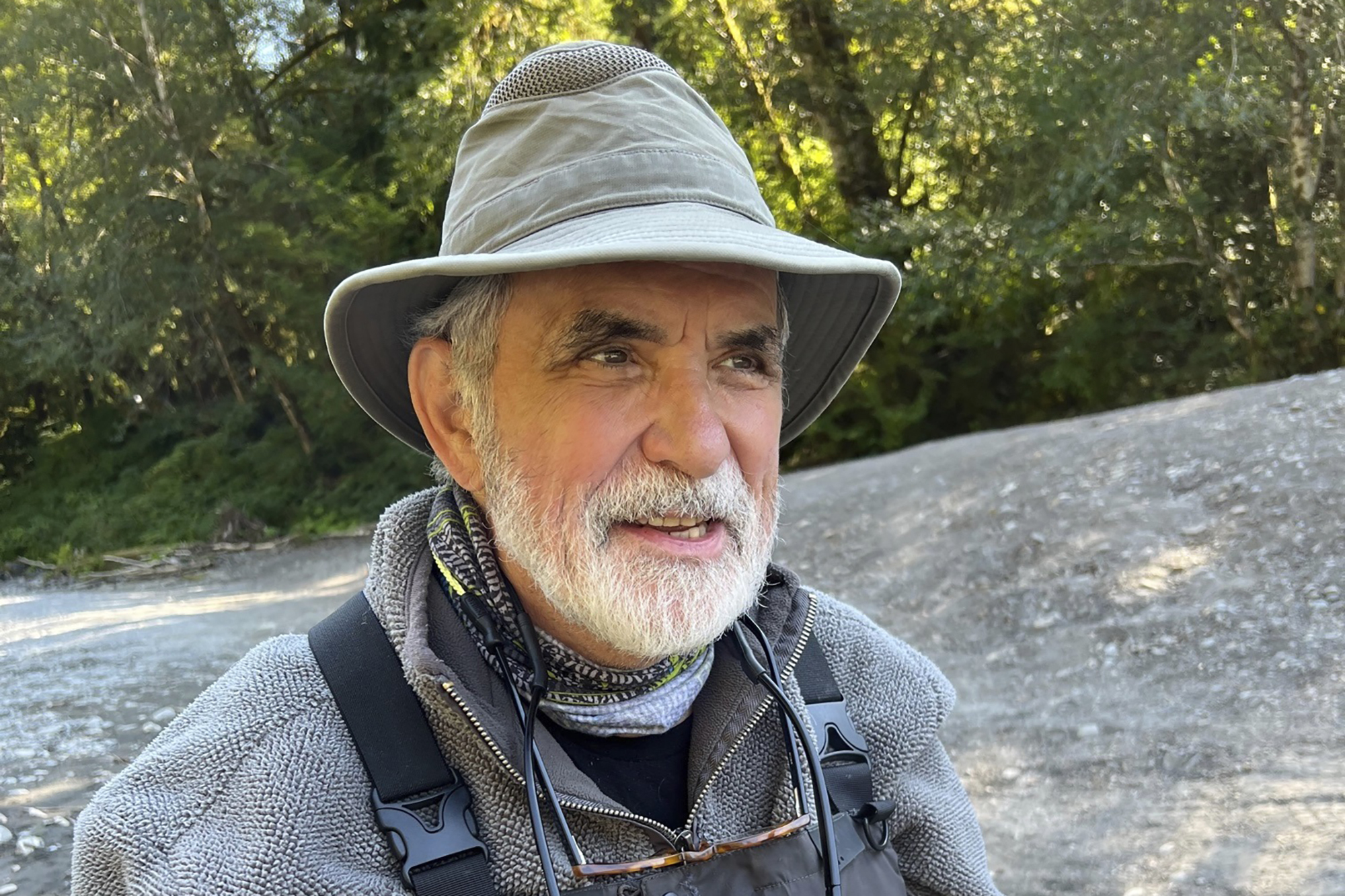 John Brewer, is shown this June 2023 photo. Brewer died Friday, April 19, 2024 in a fishing accident in Montana. Brewer, 76, of Port Angeles, Wash., had a 50-year career in journalism, including nearly two decades with The Associated Press. He retired in 2015 after nearly 18 years as editor and publisher of the Peninsula Daily News. (Johnson Properties via AP)