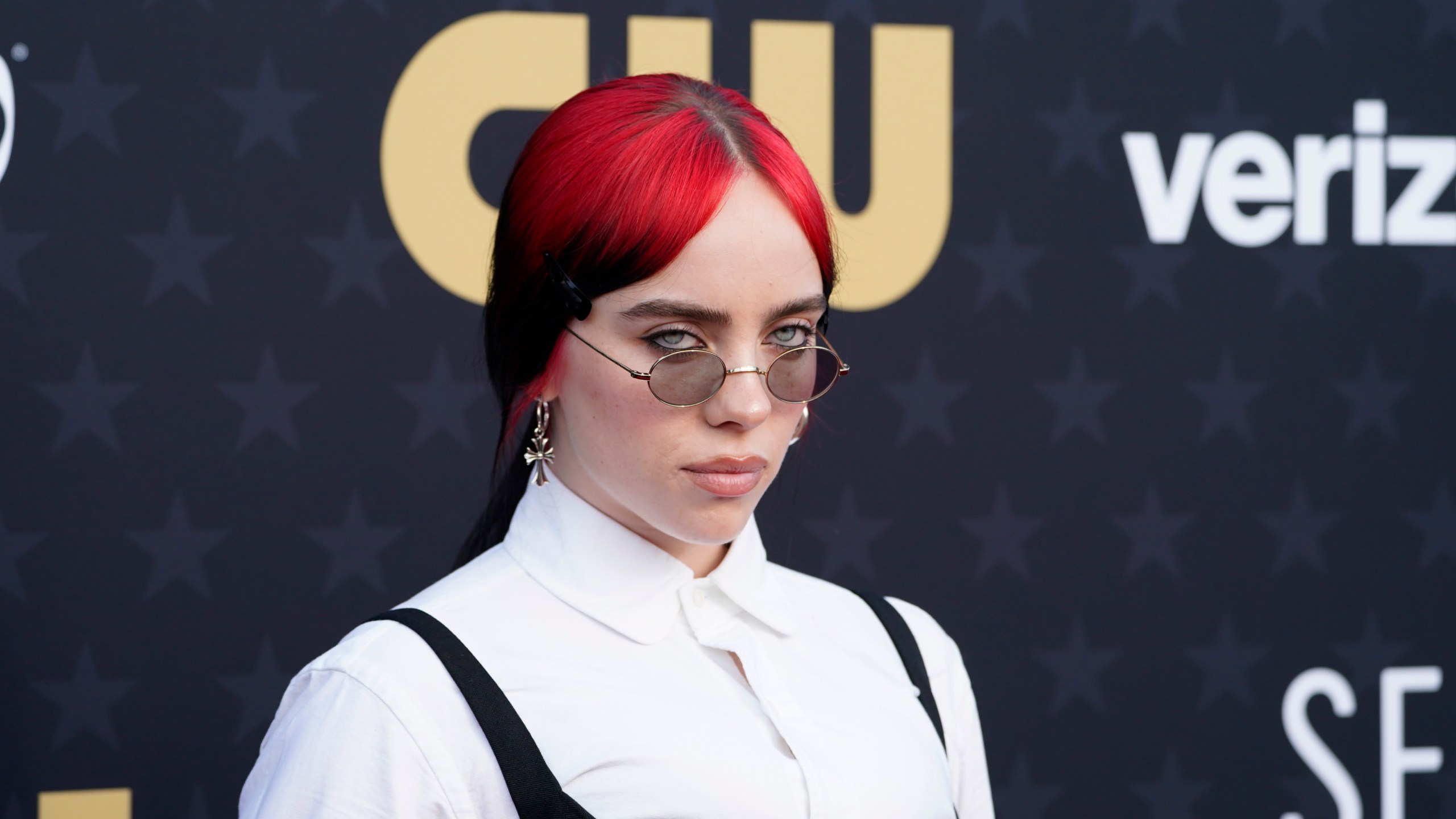 FILE - Billie Eilish arrives at the 29th Critics Choice Awards on Sunday, Jan. 14, 2024, at the Barker Hangar in Santa Monica, Calif. Eilish will embark on a worldwide arena tour this fall. It kicks off in Quebec City in Canada on Sept. 29 and concluding in Dublin on July 27, 2025.(Photo by Jordan Strauss/Invision/AP, File)