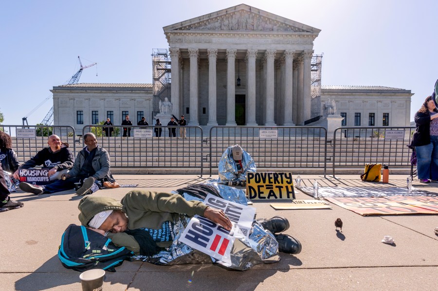 Activists demonstrating in front of the Supreme Court.