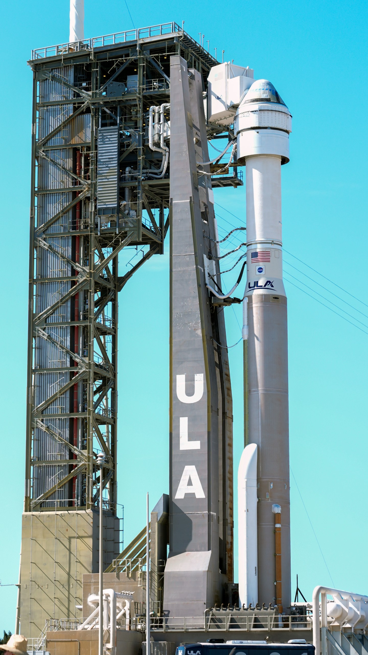 Boeing's Starliner capsule atop an Atlas V rocket stands ready for its upcoming mission at Space Launch Complex 41 at the Cape Canaveral Space Force Station, Sunday, May 5, 2024, in Cape Canaveral, Fla. Launch is scheduled for Monday evening. (AP Photo/John Raoux)