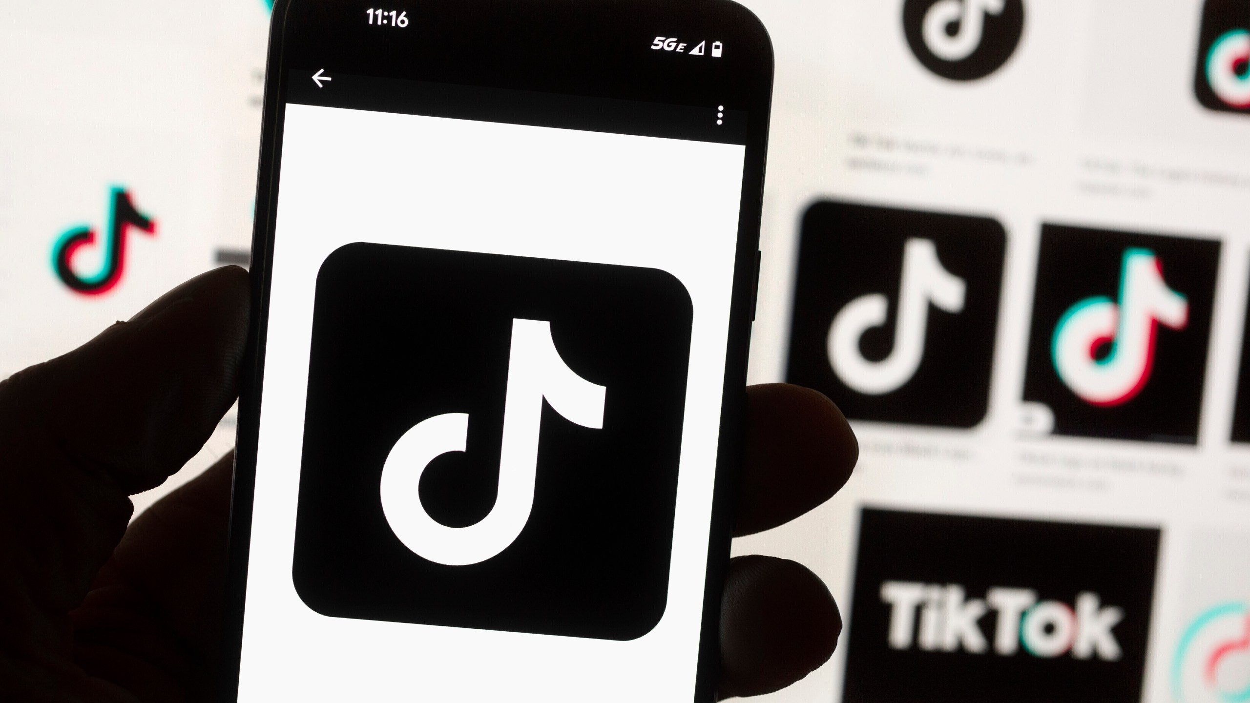 FILE - The TikTok logo is displayed on a mobile phone in front of a computer screen, Oct. 14, 2022, in Boston. On Tuesday, May 7, 2024, TikTok and its Chinese parent company ByteDance filed suit against the U.S. federal government to challenge a law that would force the sale of ByteDance's stake or face a ban, saying that the law is unconstitutional. (AP Photo/Michael Dwyer, File)