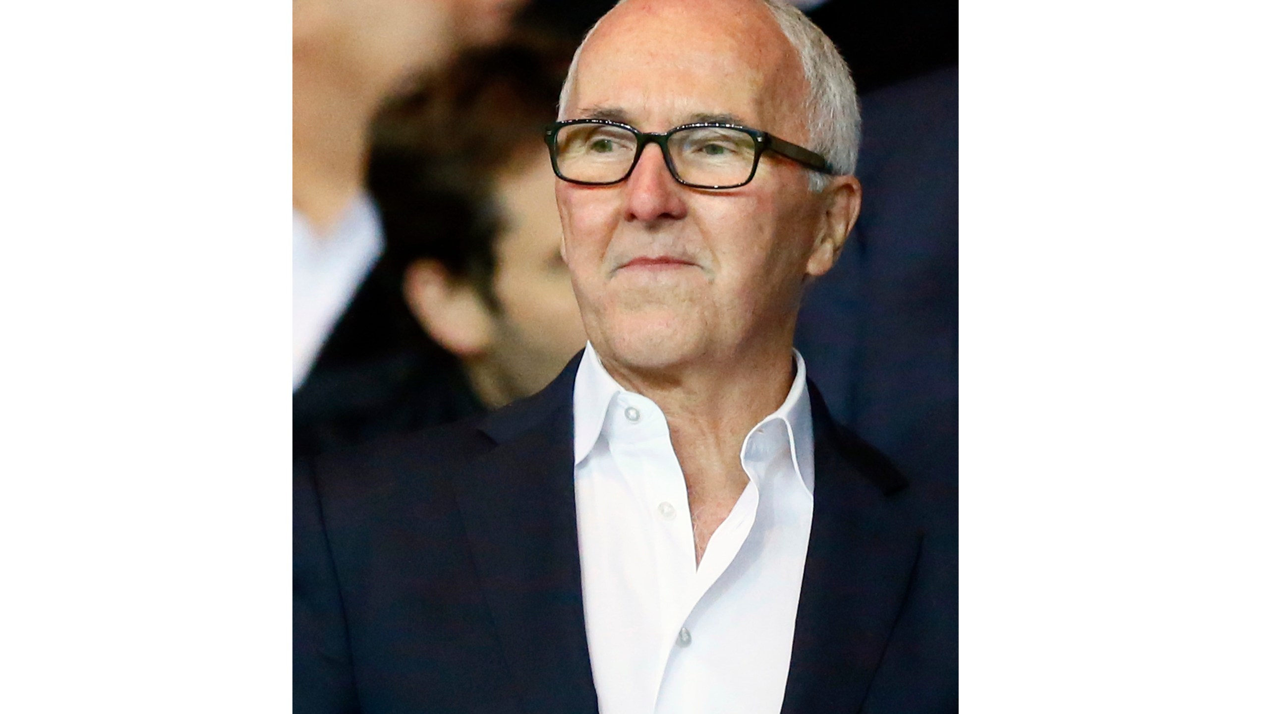 FILE - In this Oct. 23, 2016 file photo, U.S. businessman Frank McCourt looks on during the French League One soccer match between PSG and Marseille at the Parc des Princes stadium in Paris, France. (AP Photo/Francois Mori, File)