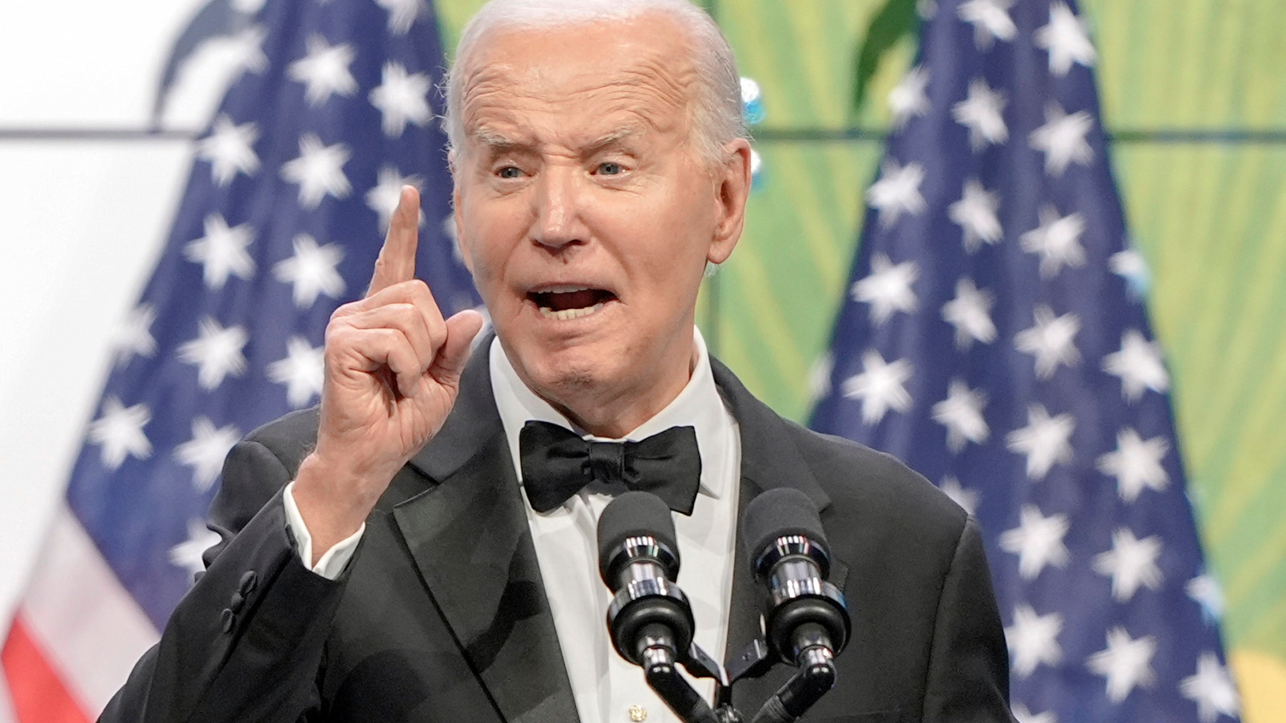 President Joe Biden speaks at the Asian Pacific American Institute for Congressional Studies' 30th annual gala, Tuesday, May 14, 2024, in Washington. (AP Photo/Mariam Zuhaib)