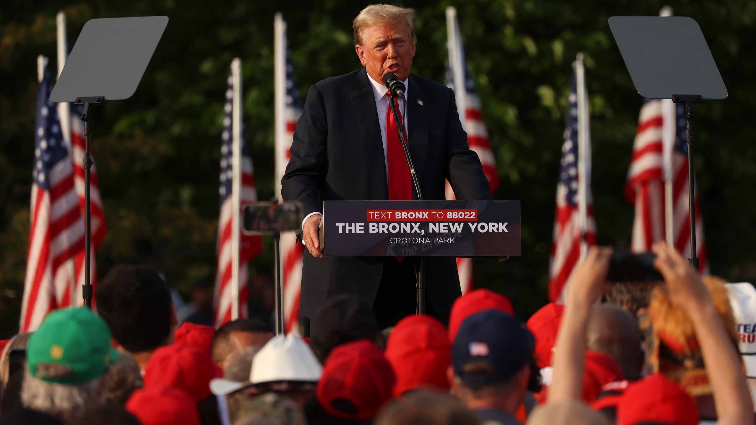 Former President Donald Trump speaks at a rally, Thursday, May 23, 2024, in the Bronx borough of New York. (AP Photo/Yuki Iwamura)