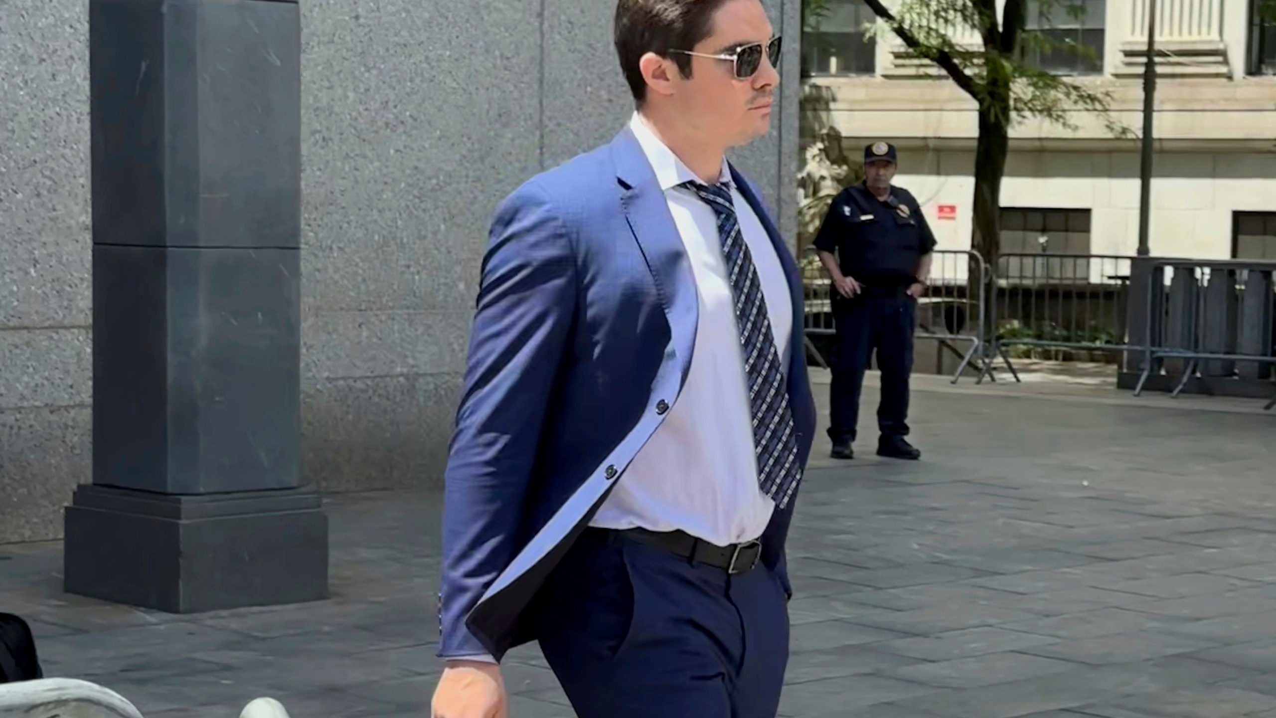 Ryan Salame, 30, who was a high-ranking executive at FTX for most of the exchange's existence, leaves Federal Court, in New York, Tuesday, May 28, 2024. Salami, the co-CEO of FTX Digital Markets, pleaded guilty to illegally making unlawful U.S. campaign contributions and to operating a unlicensed money transmitting business last year, was sentenced to 7.5-years in prison, plus 3 years of supervised release. (AP Photo/Lawrence Neumeister)