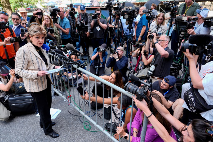 Attorney Gloria Allred speaks during a press conference outside Manhattan Criminal Court, Wednesday, May 29, 2024, in New York. Allred represents Miriam Haley, a former TV and film production assistant who Harvey Weinstein was convicted of sexually assaulting. Manhattan prosecutors told a judge Wednesday they are evaluating more claims of sexual misconduct made against Weinstein and could potentially seek a new indictment against him before his scheduled retrial on rape and sexual assault charges. (AP Photo/Julia Nikhinson)