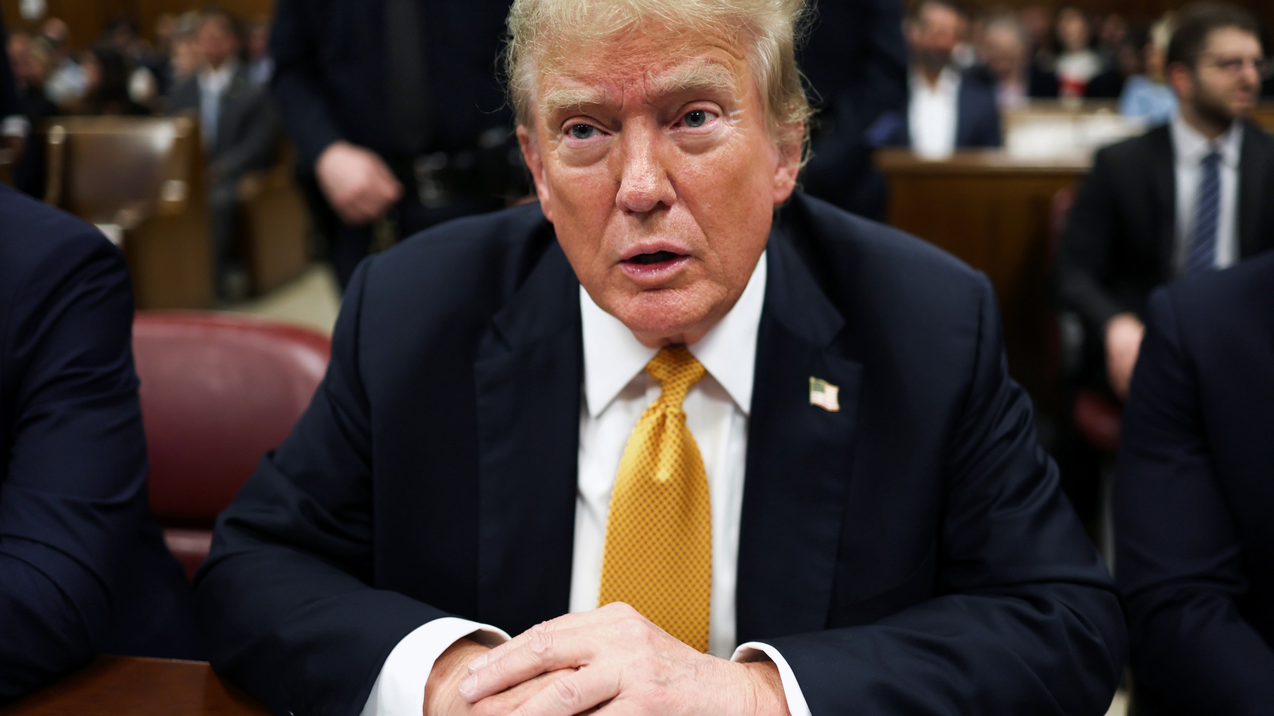 Former President Donald Trump appears at Manhattan criminal court as jurors are expected to begin deliberations in his criminal hush money trial in New York, Wednesday, May 29, 2024. (Charly Triballeau/Pool Photo via AP)