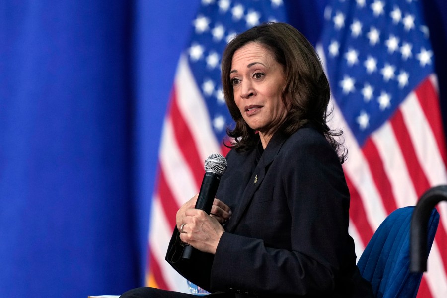 FILE - Vice President Kamala Harris speaks during a campaign event in Elkins Park, Pa., May 8, 2024. Vice President Harris will speak at the U.S. Air Force Academy graduation on Thursday, May 30, in Colorado, her first address at the ceremony that launches cadets into the Air Force or Space Force with pomp and the roar of jets. (AP Photo/Matt Rourke, File)