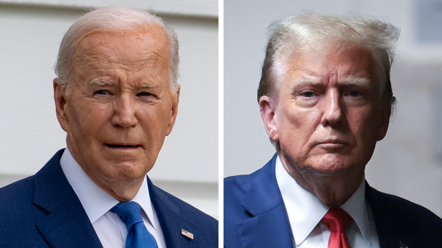 A photo of Joe Biden next to one of Donald Trump.