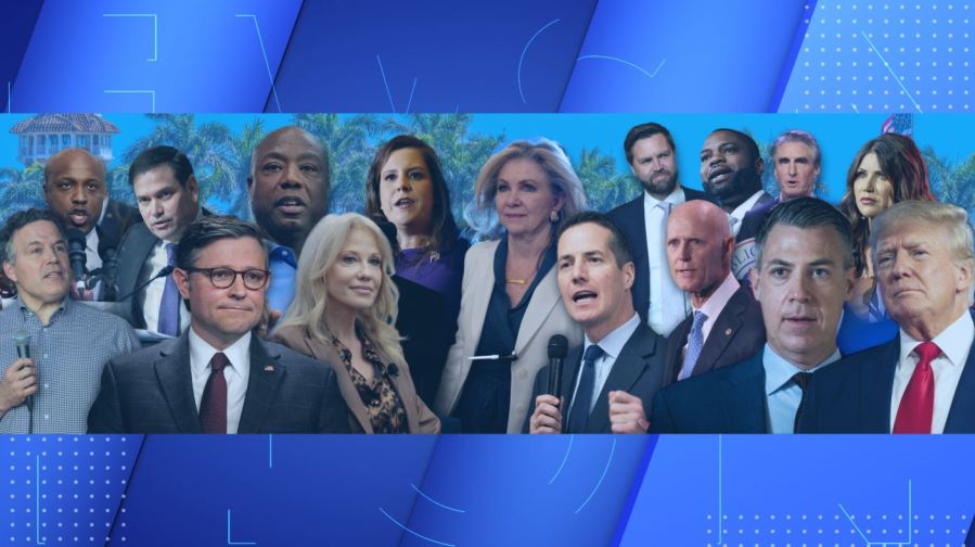 Nearly all of the people mentioned as possible running mates for former President Donald Trump are gathered at Trump’s Palm Beach, Florida club Saturday. It’s officially an event for about 400 mega-donors, but the VP hopefuls got their chances to pitch themselves. One big name not there, according to NewsNation’s Joe Khalil: Florida Governor Ron DeSantis. (Courtesy: NewsNation)