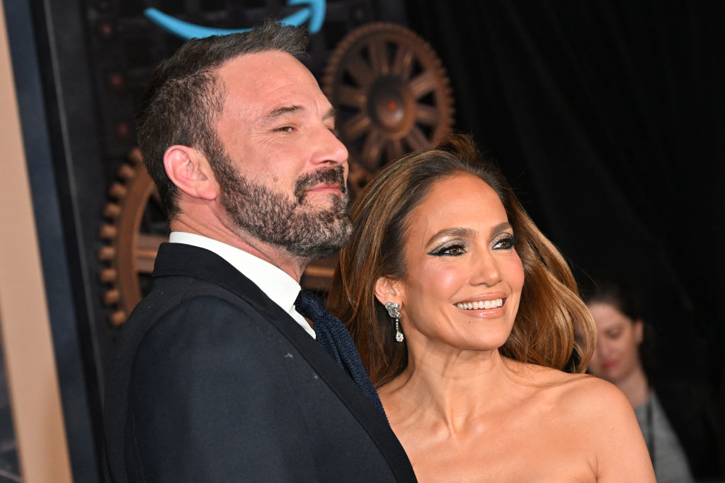 Ben Affleck and wife Jennifer Lopez attend a Hollywood event.