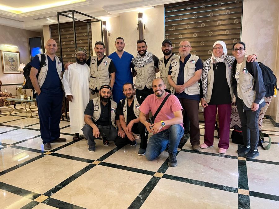 Members of the Palestinian American Medical Association who evacuated to Jordan (courtesy Palestinian American Medical Association). 