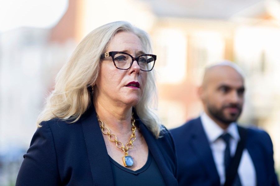 Henrico Commonwealth's Attorney Shannon Taylor arrives at the Albemarle County Circuit Court in Charlottesville, Va., Tuesday, June 4, 2024. Years after a white nationalist rally erupted in violence in Charlottesville, a trial is set to begin Tuesday for Jacob Joseph Dix ,one of the people charged with using flaming torches to intimidate counterprotesters. (AP Photo/Ryan M. Kelly)