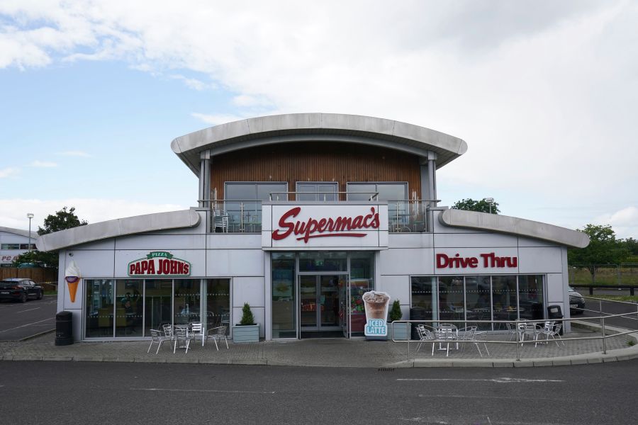 A Supermac's is picture at Trim Retail Park, County Meath, in the Republic of Ireland, Wednesday June 5, 2024. McDonald’s has lost its Big Mac trademark in the 27-nation bloc, ruling in favor of Irish fast food rival Supermac’s in a longrunning legal battle. (Brian Lawless/PA via AP)