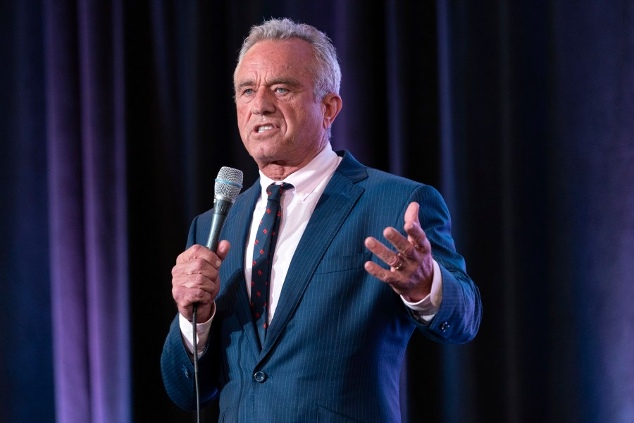 FILE - Independent presidential candidate Robert F. Kennedy Jr. speaks during the Libertarian National Convention at the Washington Hilton in Washington, May 24, 2024. Kennedy Jr.’s campaign filed a lawsuit Friday, May 31, against Nevada’s top election official, alleging a requirement that independent candidates must name their running mate by the time they start gathering signatures for ballot access is unconstitutional. (AP Photo/Jose Luis Magana, File)