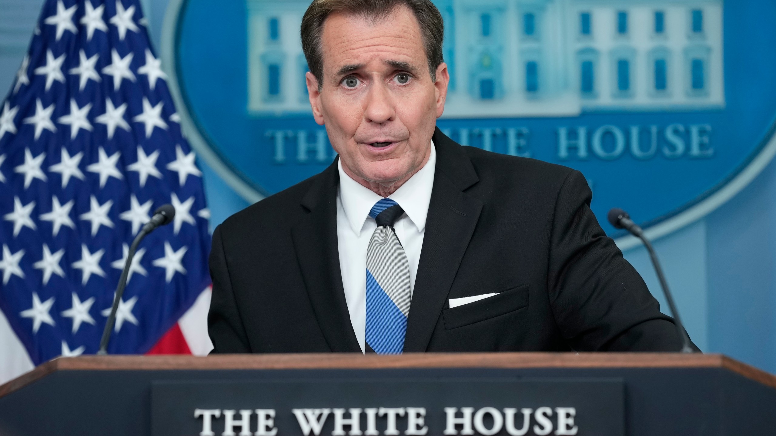 National Security Council spokesman John Kirby speaks during the daily briefing at the White House in Washington, Tuesday, May 28, 2024. (AP Photo/Susan Walsh)