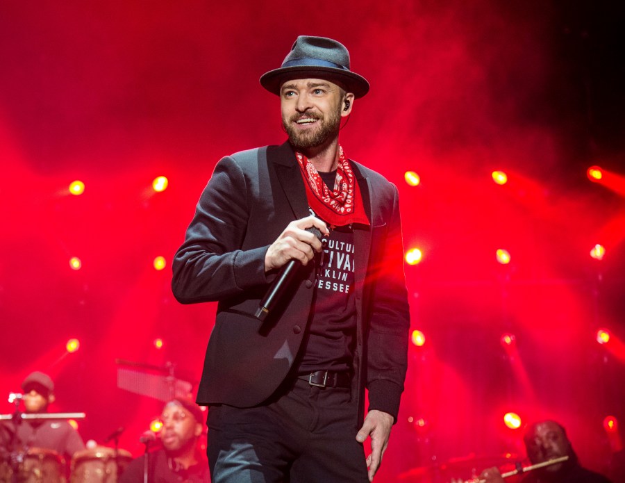 FILE - Justin Timberlake performs at the Pilgrimage Music and Cultural Festival in Franklin, Tenn., on Sept. 23, 2017. (Photo by Amy Harris/Invision/AP, File)