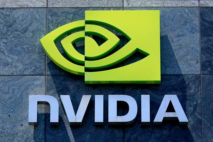 FILE - A sign for a Nvidia building is shown in Santa Clara, Calif., May 31, 2023. A rebound for Nvidia on Tuesday, June 25, 2024, is helping keep U.S. indexes close to their records Tuesday. (AP Photo/Jeff Chiu, File)