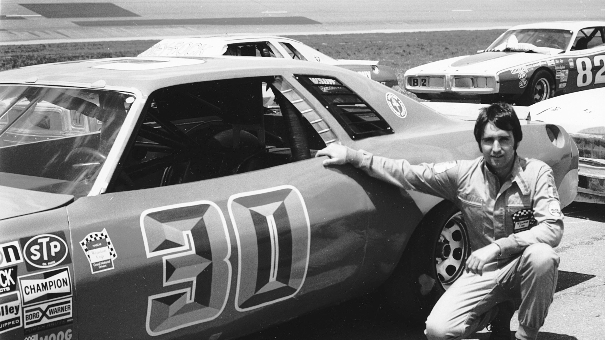 Tighe Scott - NASCAR Talladega 1976 TALLADEGA, AL — May 2, 1976: Tighe Scott of Pen Argyle, PA, made his NASCAR Cup debut at Talladega Superspeedway driving this Chevrolet for car owner Walter Ballard in the Winston 500, finishing in 17th position. (Photo by ISC Images & Archives via Getty Images)