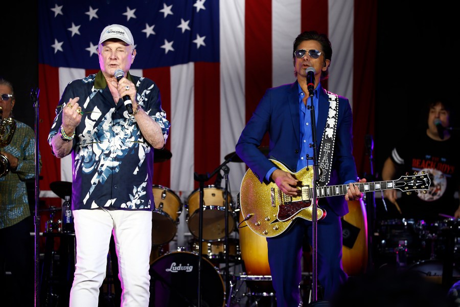 Mike Love and John Stamos performs with the Beach Boys on May 31, 2024.