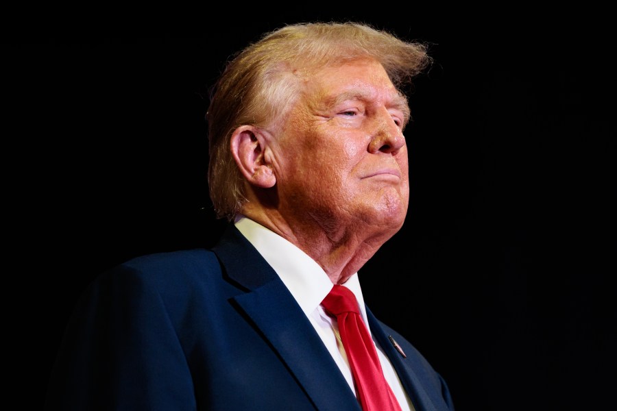 Former US President Donald Trump during a campaign event at the Liacouras Center at Temple University in Philadelphia, Pennsylvania, US, on Saturday, June 22, 2024.