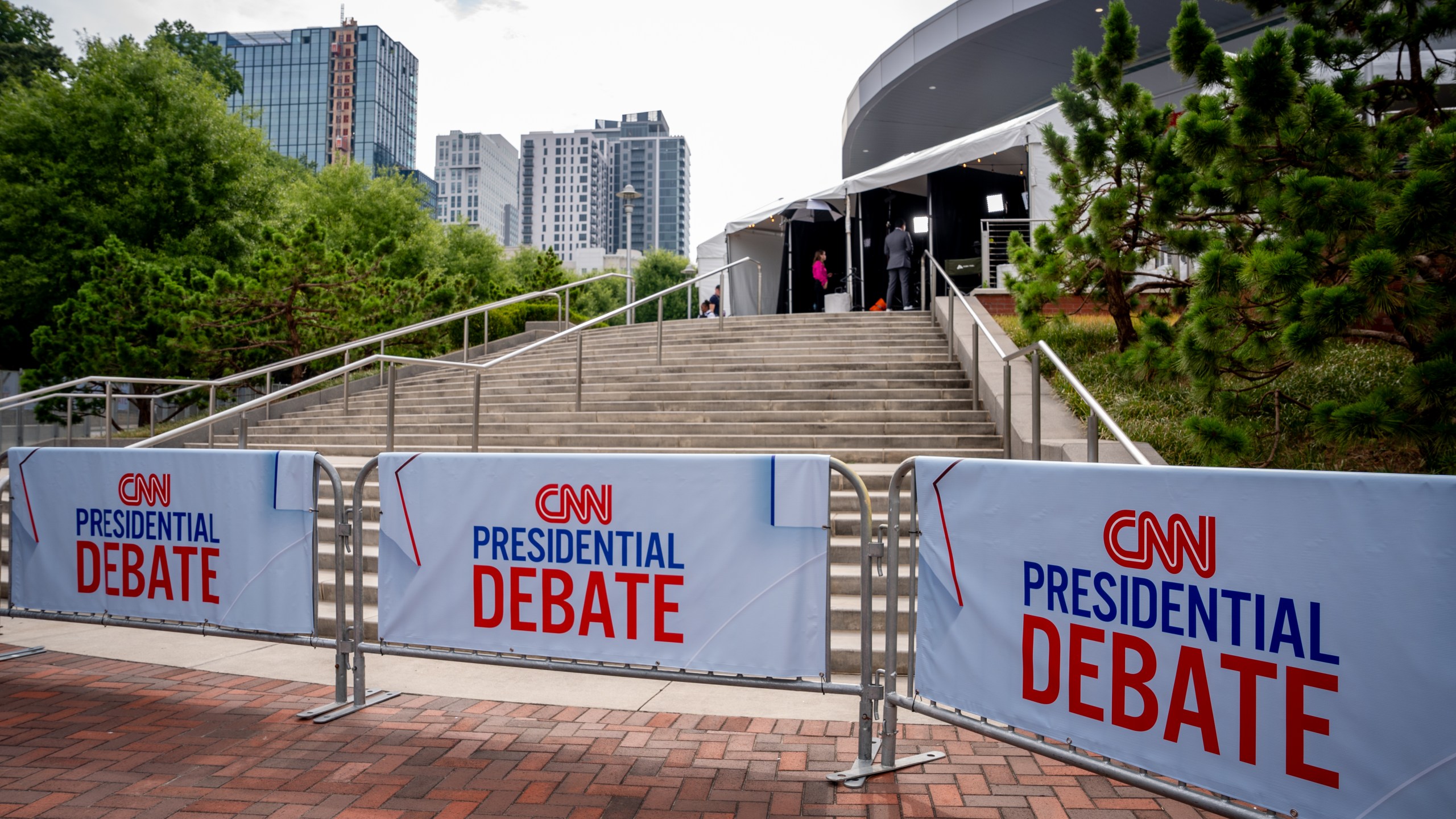 Debate prep outside Turner Entertainment Networks on June 27 2024 in Atlanta. Credit: Getty Images