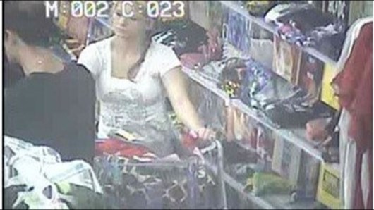 Surveillance video of Tiffany Whitton in a store.