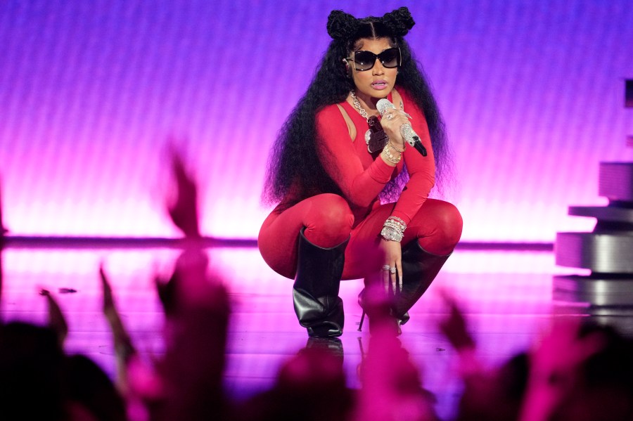 FILE - Nicki Minaj performs during the MTV Video Music Awards on Tuesday, Sept. 12, 2023, at the Prudential Center in Newark, N.J. (Photo by Charles Sykes/Invision/AP, File)