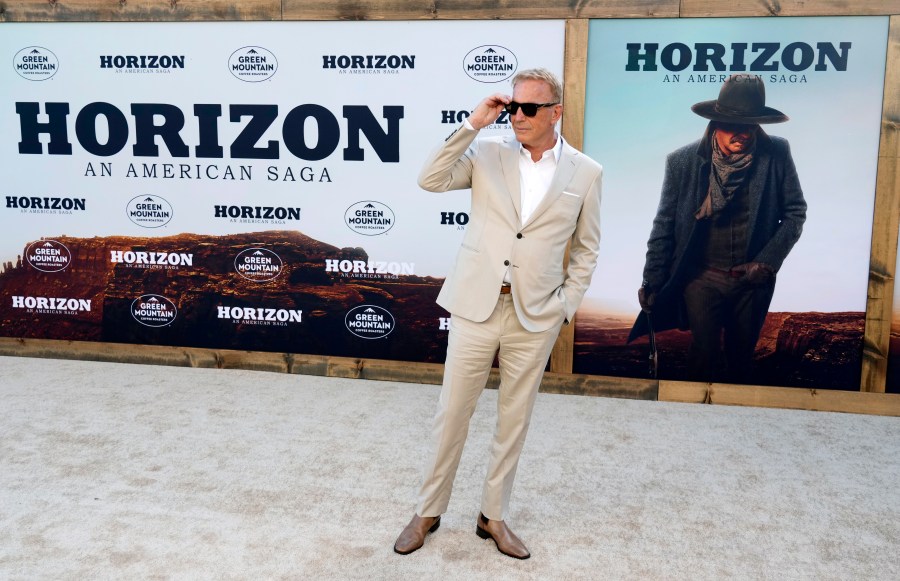 Kevin Costner, the director, co-writer and star of "Horizon: An American Saga," poses at the premiere of the film at the Regency Village Theatre, Monday, July 24, 2024, in Los Angeles. (AP Photo/Chris Pizzello)