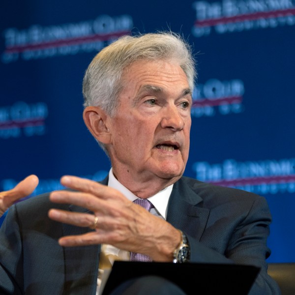 Federal Reserve Chair Jerome Powell participates in a conversation with Economic Club of Washington, DC, Monday, July 15, 2024, in Washington. (AP Photo/Manuel Balce Ceneta)