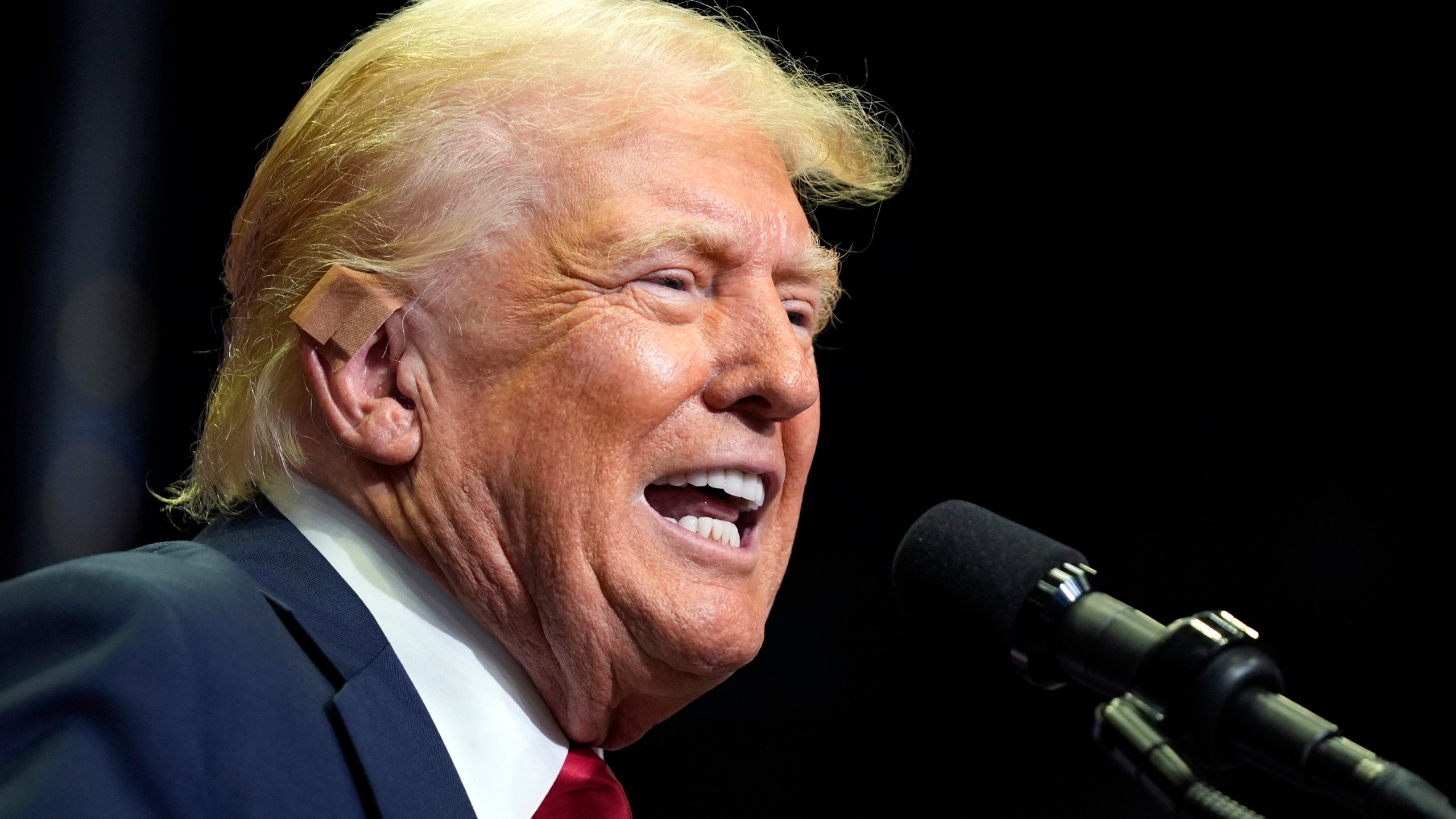 Republican presidential candidate former President Donald Trump speaks at a campaign rally, Saturday, July 20, 2024, in Grand Rapids, Mich. (AP Photo/Evan Vucci)