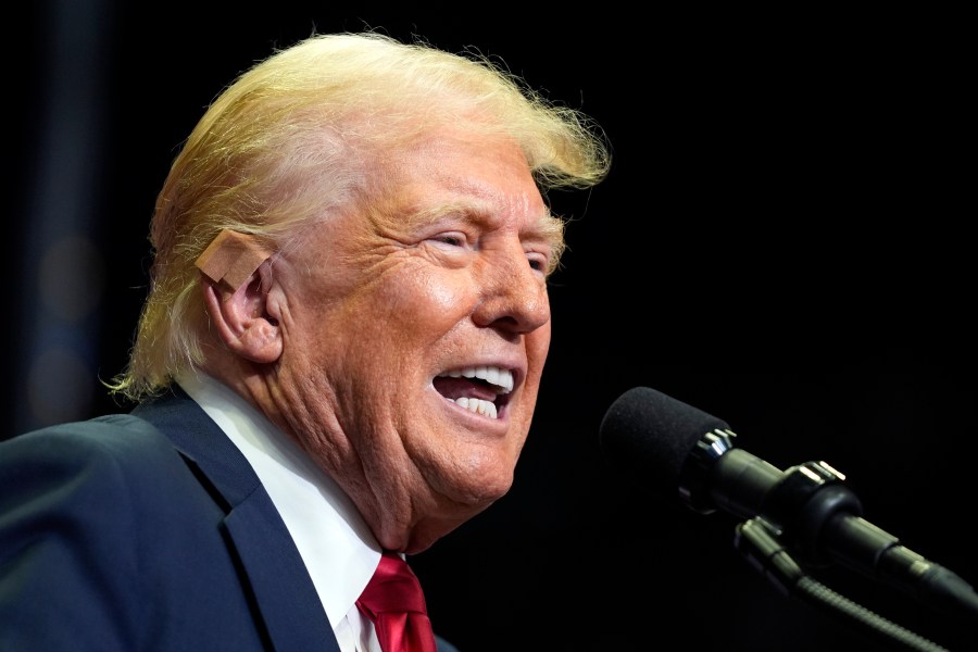 Republican presidential candidate former President Donald Trump speaks at a campaign rally, Saturday, July 20, 2024, in Grand Rapids, Mich. (AP Photo/Evan Vucci)