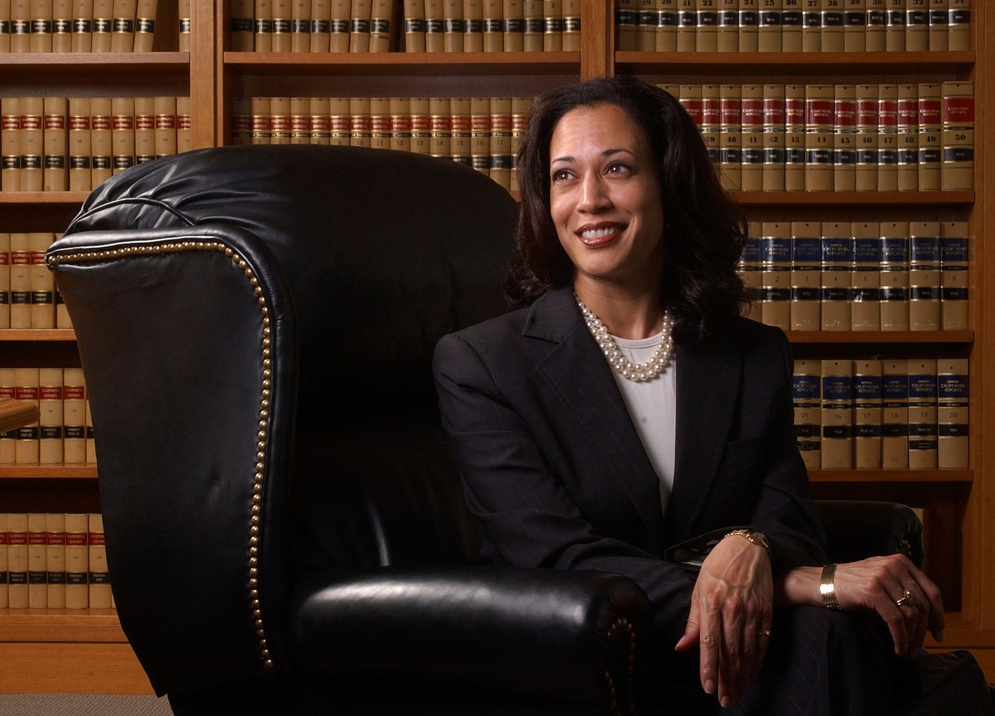 FILE - San Francisco District Attorney Kamala Harris poses for a portrait in San Francisco, June 18, 2004. She's already broken barriers, and now Vice President Harris could soon become the first Black woman to head a major party's presidential ticket after President Joe Biden's ended his reelection bid. The 59-year-old Harris was endorsed by Biden on Sunday, July 21, after he stepped aside amid widespread concerns about the viability of his candidacy. (AP Photo/Marcio Jose Sanchez, File)