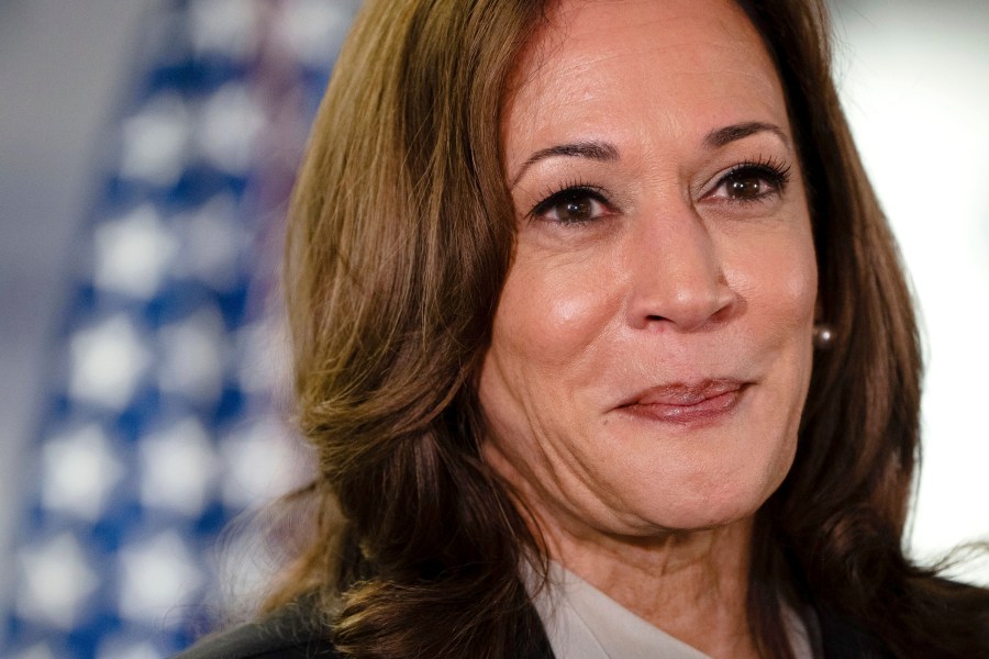 Vice President Kamala Harris speaks at her campaign headquarters in Wilmington, Del., Monday, July 22, 2024. (Erin Schaff/The New York Times via AP, Pool)