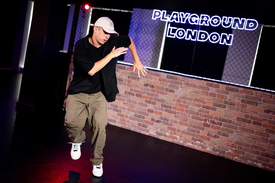 Choreographer Kenny Wormald performs after an interview with the Associated Press at Playground London dance studio, on Wednesday, July 24, 2024 in London. (Photo by Scott A Garfitt/Invision/AP)