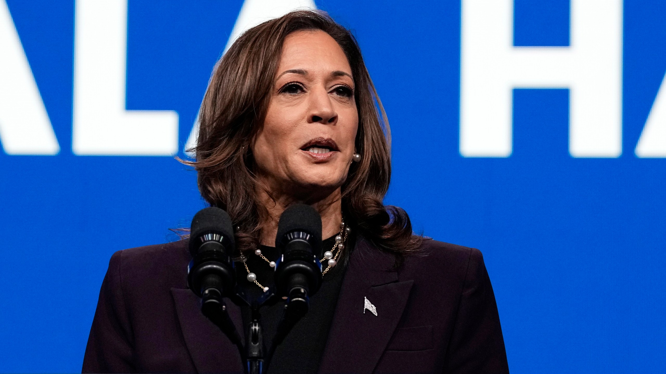 Vice President Kamala Harris speaks during the American Federation of Teachers' 88th national convention, Thursday, July 25, 2024, in Houston. (AP Photo/Tony Gutierrez)