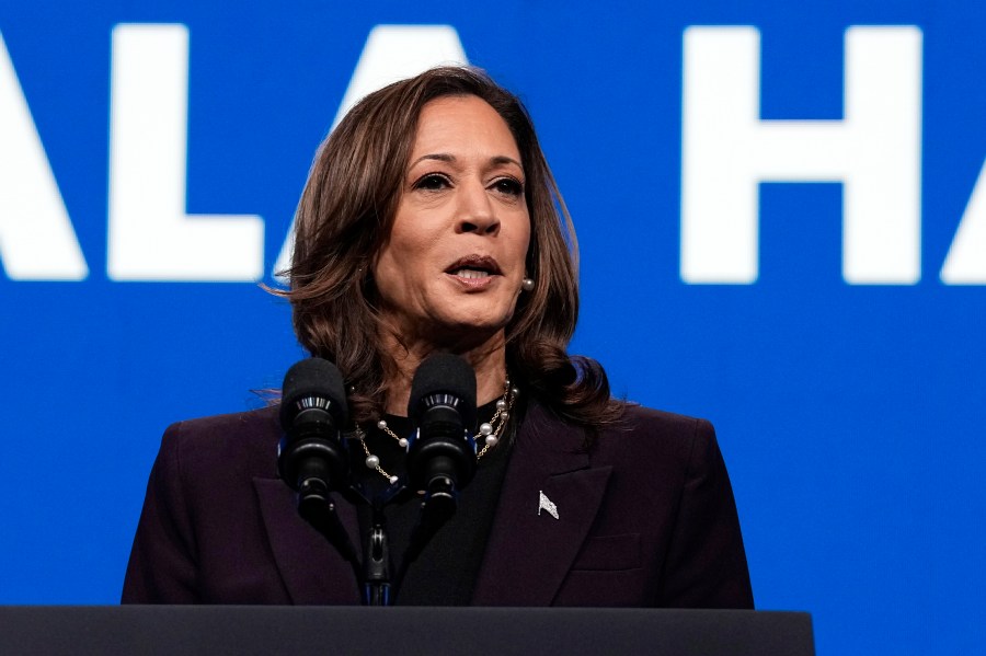 Vice President Kamala Harris speaks during the American Federation of Teachers' 88th national convention, Thursday, July 25, 2024, in Houston. (AP Photo/Tony Gutierrez)