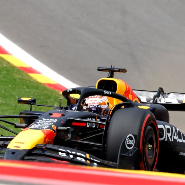 Red Bull driver Max Verstappen of the Netherlands steers his car during the first practice session ahead of the Formula One Grand Prix at the Spa-Francorchamps racetrack in Spa, Belgium, Friday, July 26, 2024. The Belgian Formula One Grand Prix will take place on Sunday. (AP Photo/Geert Vanden Wijngaert)
