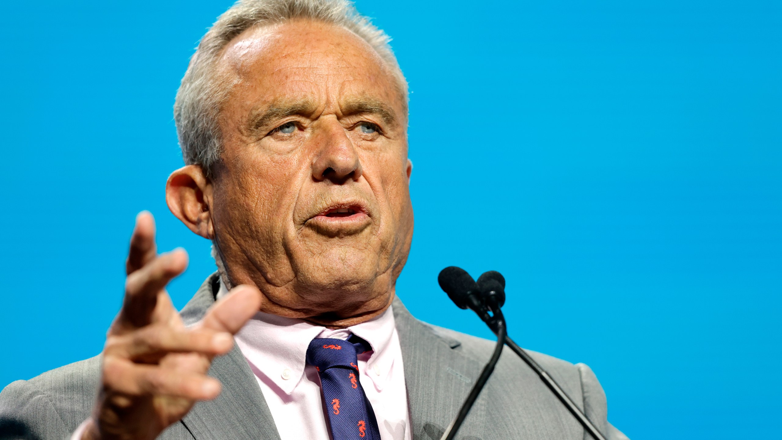 FILE - Independent presidential candidate Robert F. Kennedy Jr. delivers a keynote speech at the FreedomFest Vegas event Friday, July 12, 2024, in Las Vegas. Nevada election officials verified enough signatures for Robert F. Kennedy Jr.’s campaign to appear on the Nevada ballot, the Nevada Secretary of State's office confirmed on Friday, July 26. (Steve Marcus/Las Vegas Sun via AP, File)