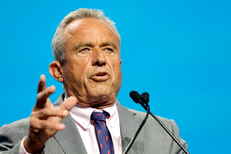 FILE - Independent presidential candidate Robert F. Kennedy Jr. delivers a keynote speech at the FreedomFest Vegas event Friday, July 12, 2024, in Las Vegas. Nevada election officials verified enough signatures for Robert F. Kennedy Jr.’s campaign to appear on the Nevada ballot, the Nevada Secretary of State's office confirmed on Friday, July 26. (Steve Marcus/Las Vegas Sun via AP, File)