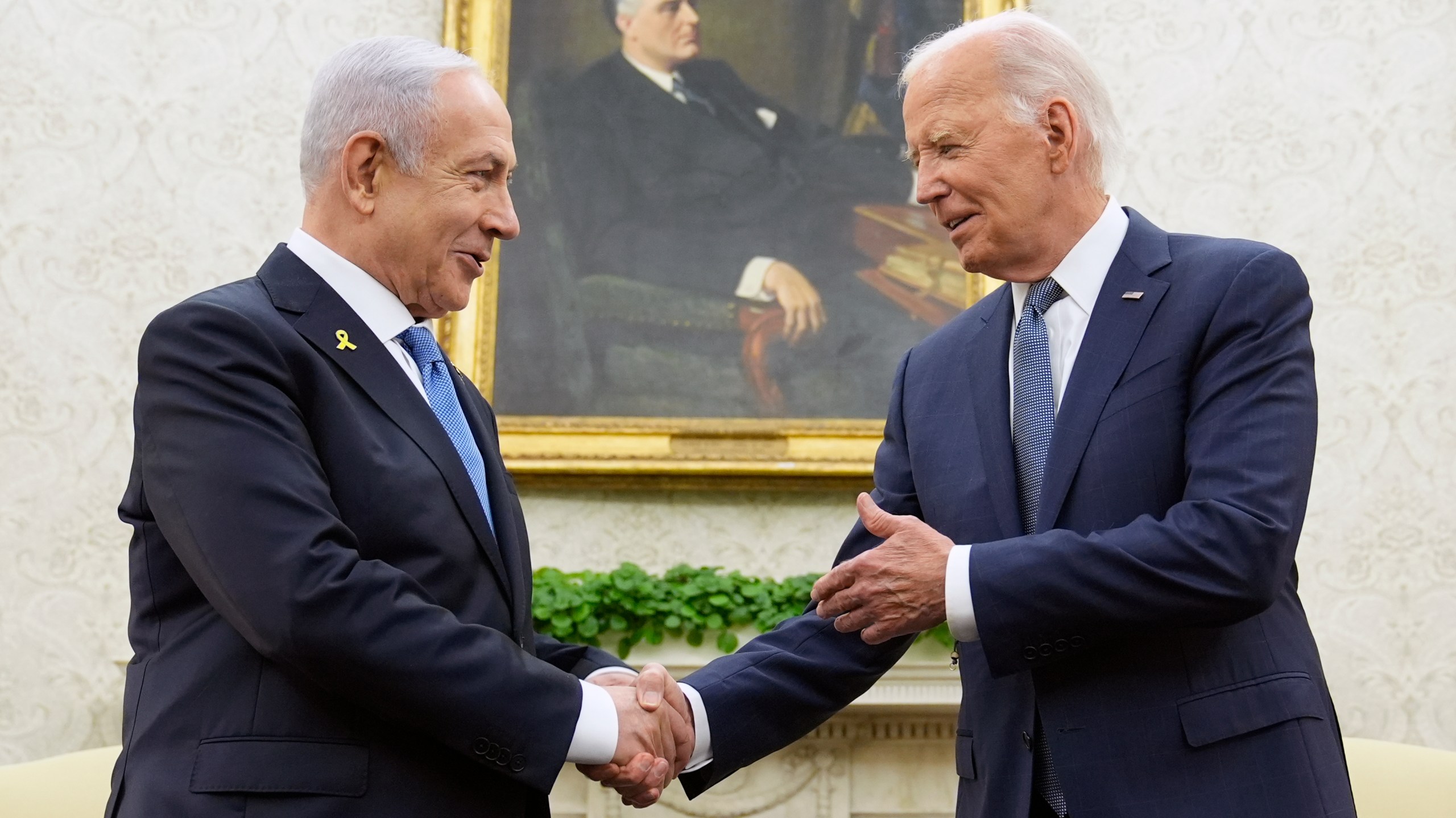 President Joe Biden meets with Israeli Prime Minister Benjamin Netanyahu in the Oval Office of the White House in Washington, Thursday, July 25, 2024. (AP Photo/Susan Walsh)