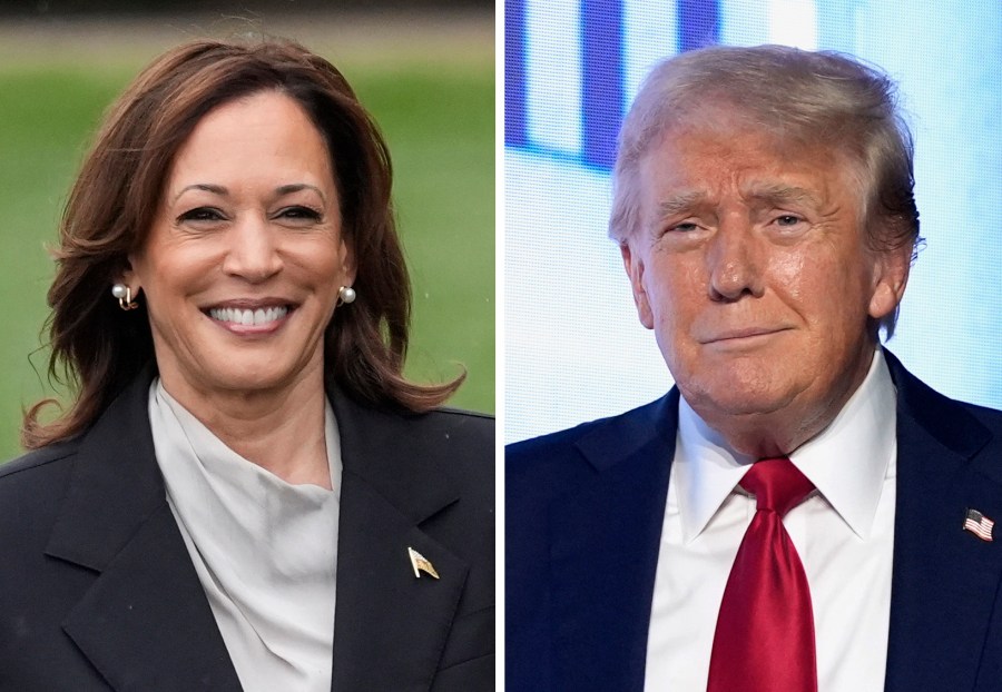 This combination photo shows Vice President Kamala Harris and former President Donald Trump.