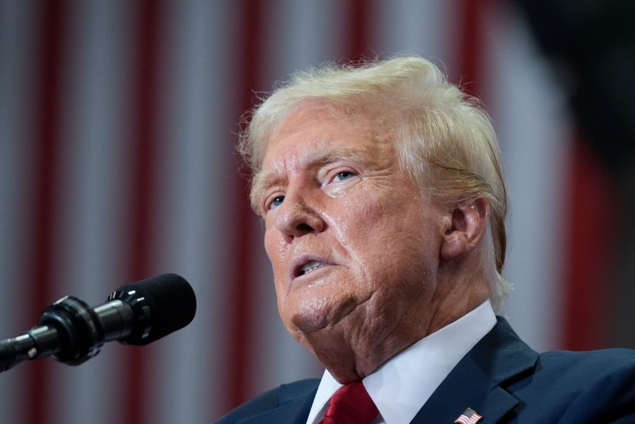 Republican presidential candidate former President Donald Trump speaks at a campaign rally, Saturday, July 27, 2024, in St. Cloud, Minn. (AP Photo/Alex Brandon)