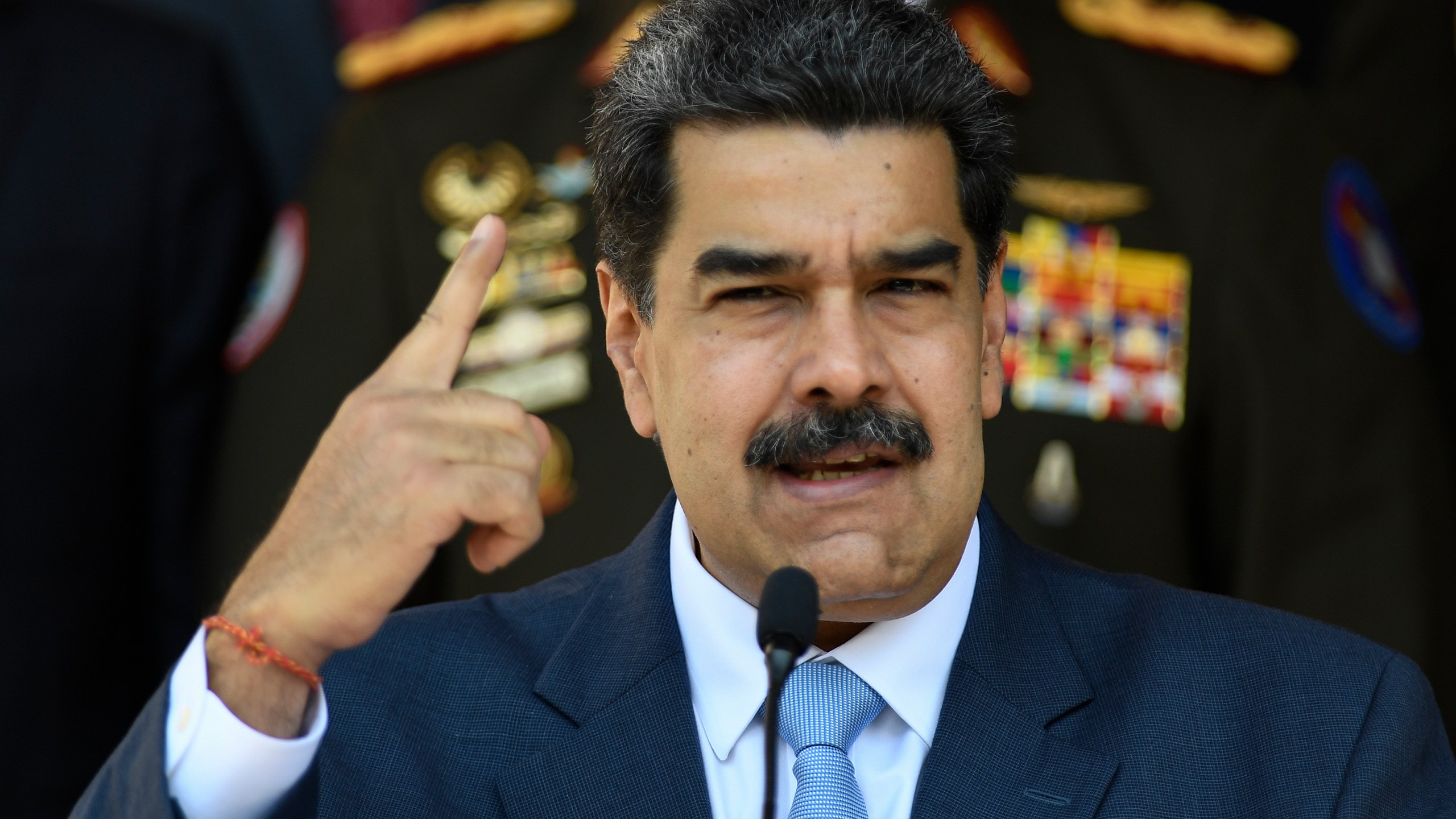 Venezuelan President Nicolas Maduro gives a press conference March 12, 2020 in Caracas, Venezuela.