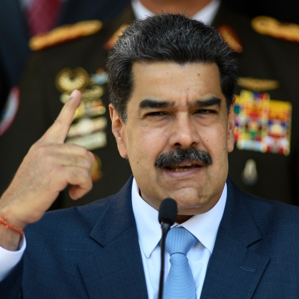 Venezuelan President Nicolas Maduro gives a press conference March 12, 2020 in Caracas, Venezuela.