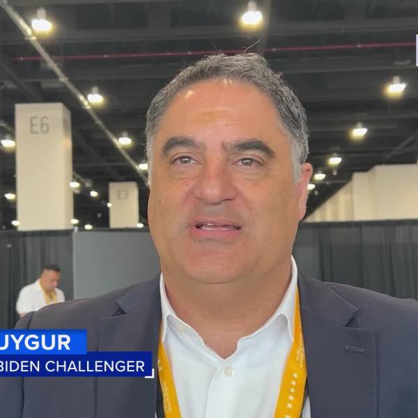 Liberal commentator and one-time presidential candidate Cenk Uygur speaking to NewsNation at the RNC in Milwaukee.