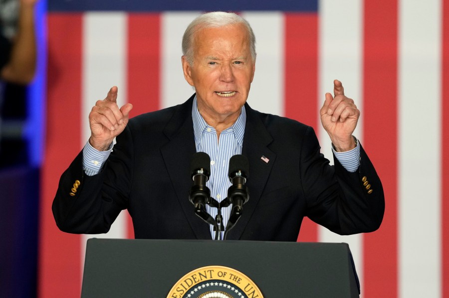 President Joe Biden speaks at a rally in Wisconsin on July 5, 2024.